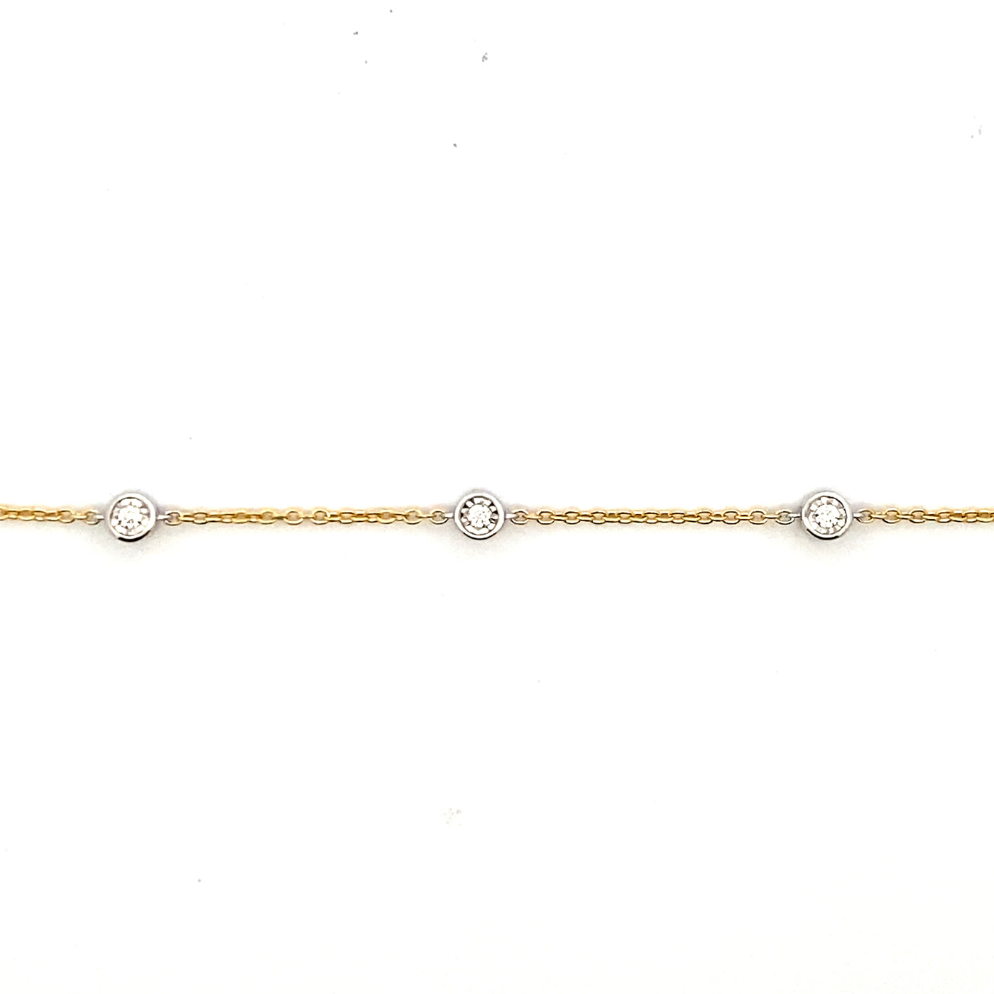 Diamond Station Bracelet in Two-Tone Gold by Allison Kaufman