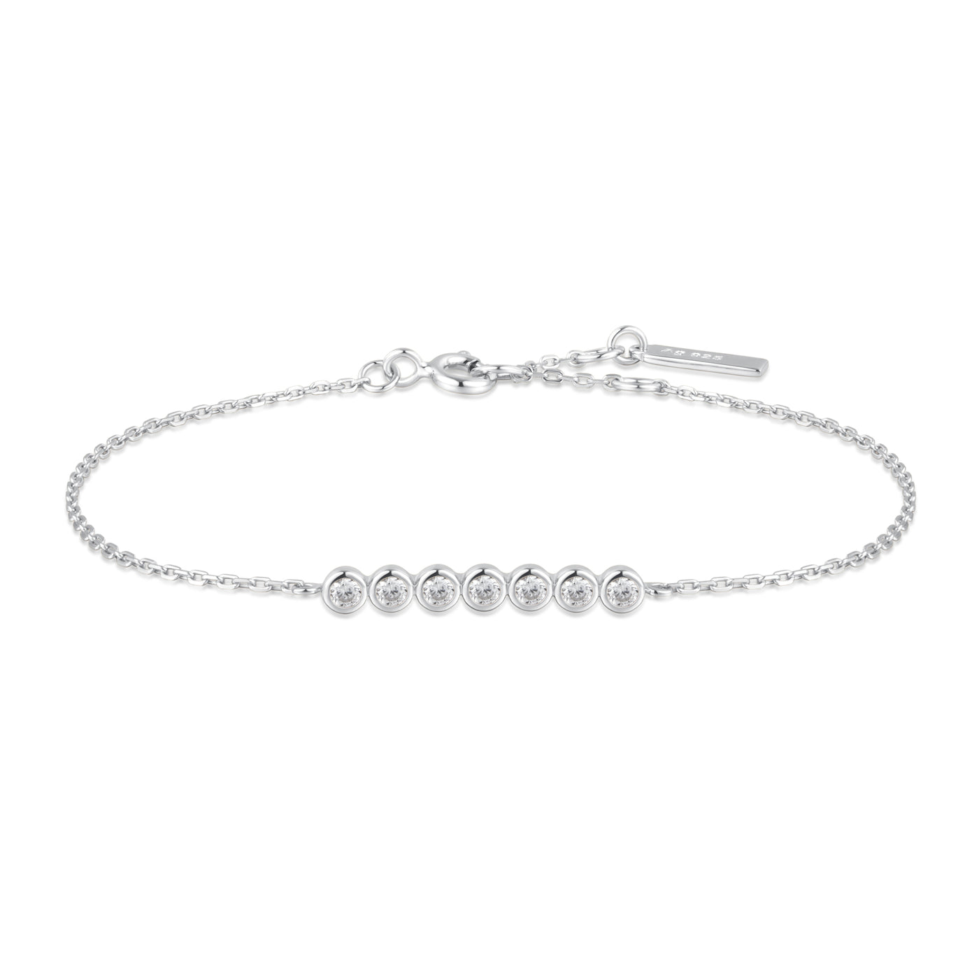 CZ  Bezel Set Bracelet in Silver by Ania Haie