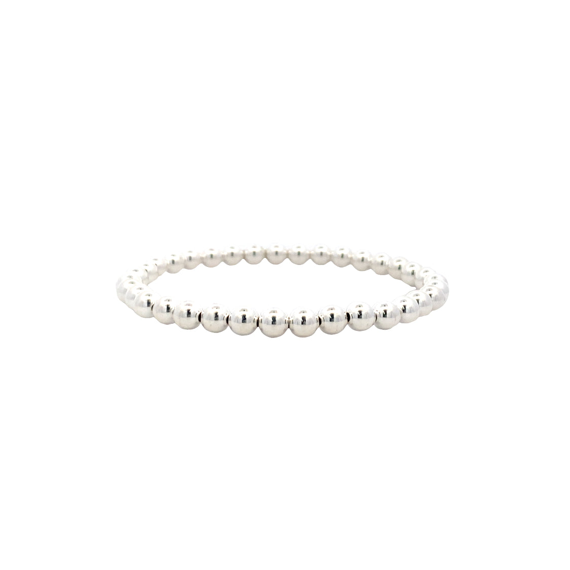 5mm Stretch Beaded Bracelet in Silver by Karen Lazar