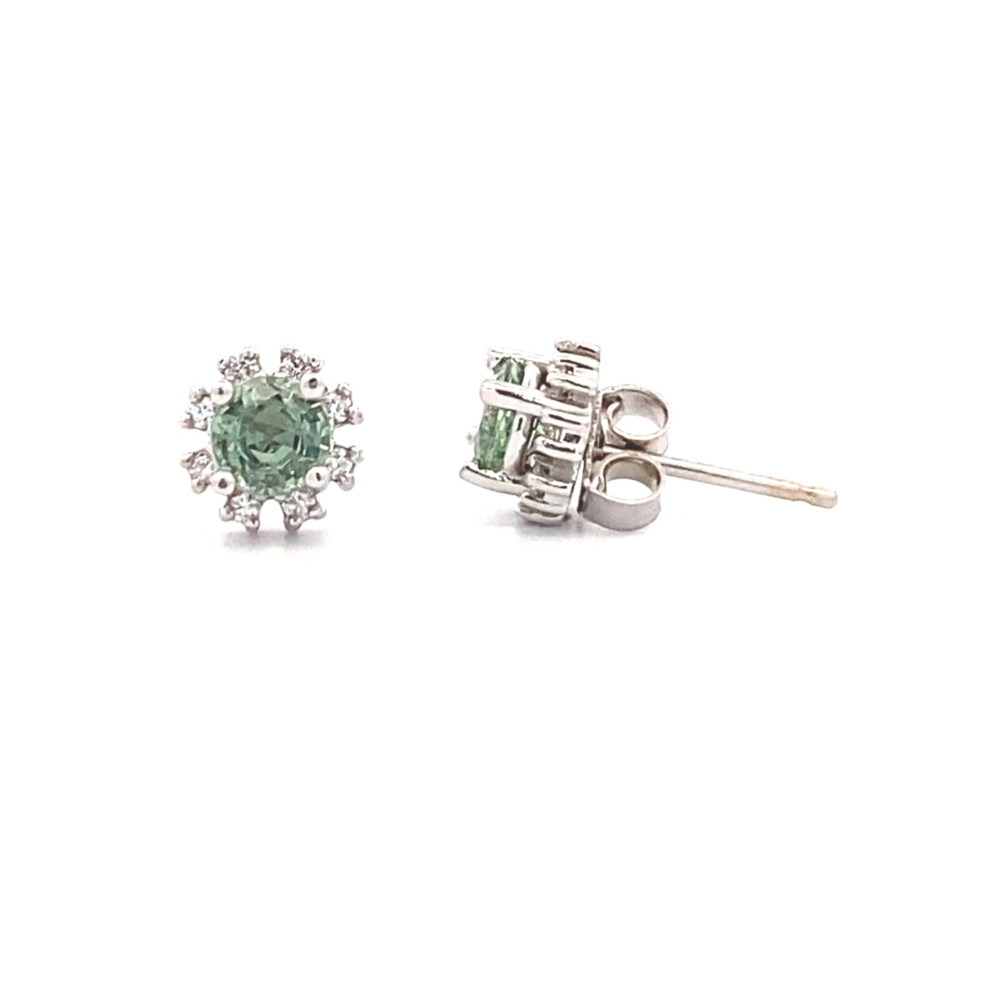 Alexandrite and Diamond Studs in White Gold by B&C