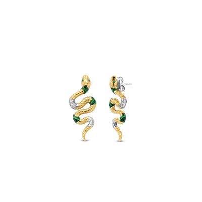 Ti Sento Milano Yellow Gold Snake Earrings 7827EM