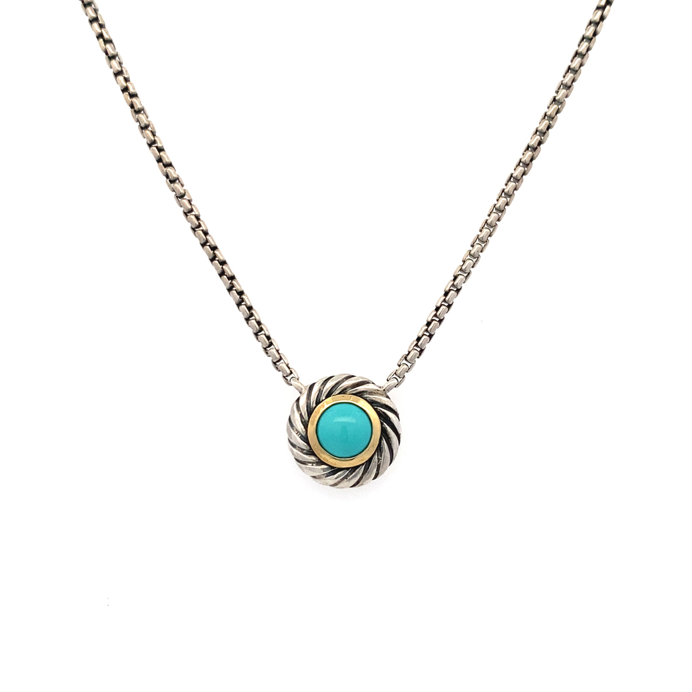 Estate David YurmanTurquoise Pendant inTwo-Tone Gold