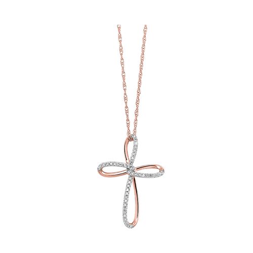 10 Karat Rose Gold Diamond Cross Pendant PD35442-1PSC