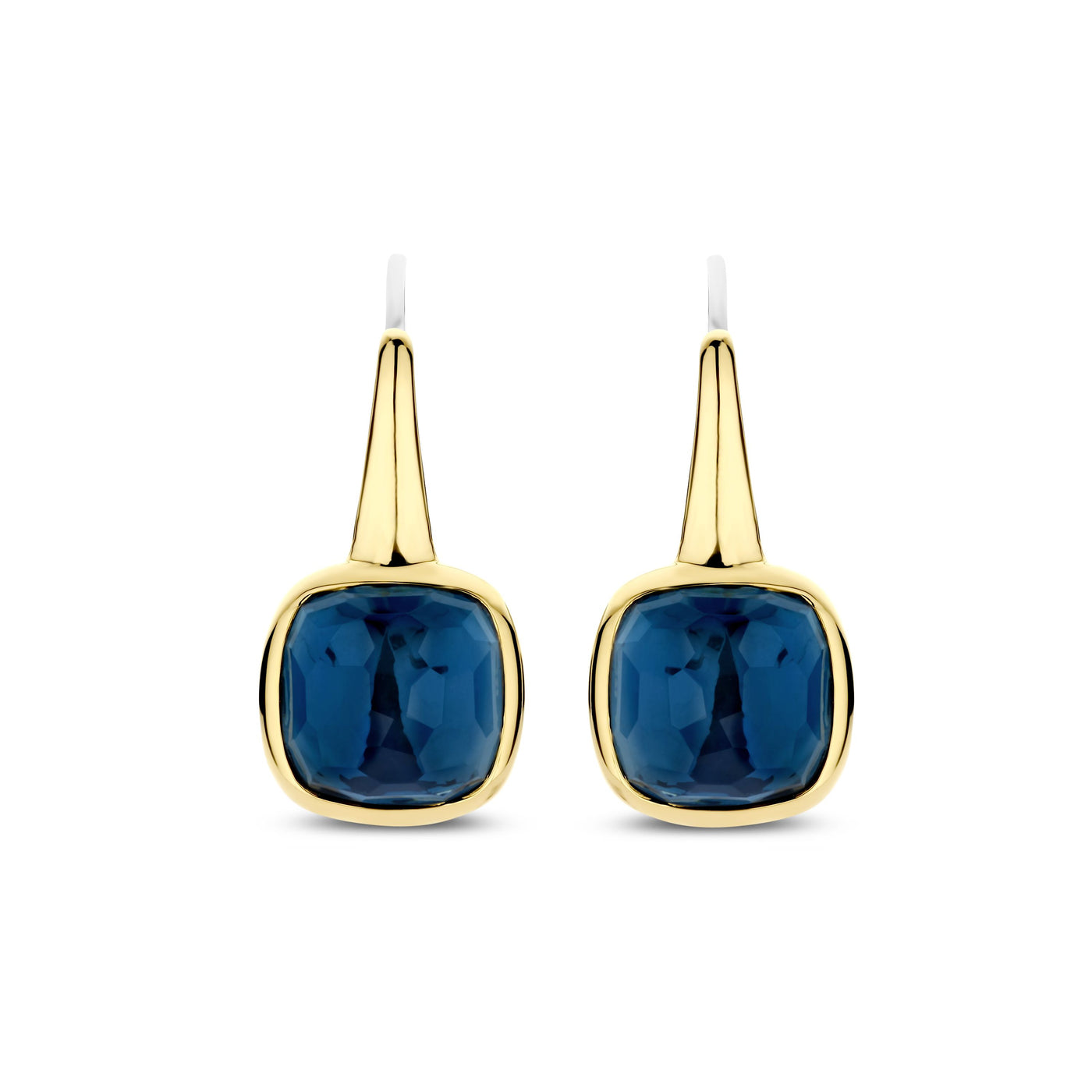 Blue TOpaz Drop Earrings in Two-Tone Gold by Ti Sento Milano