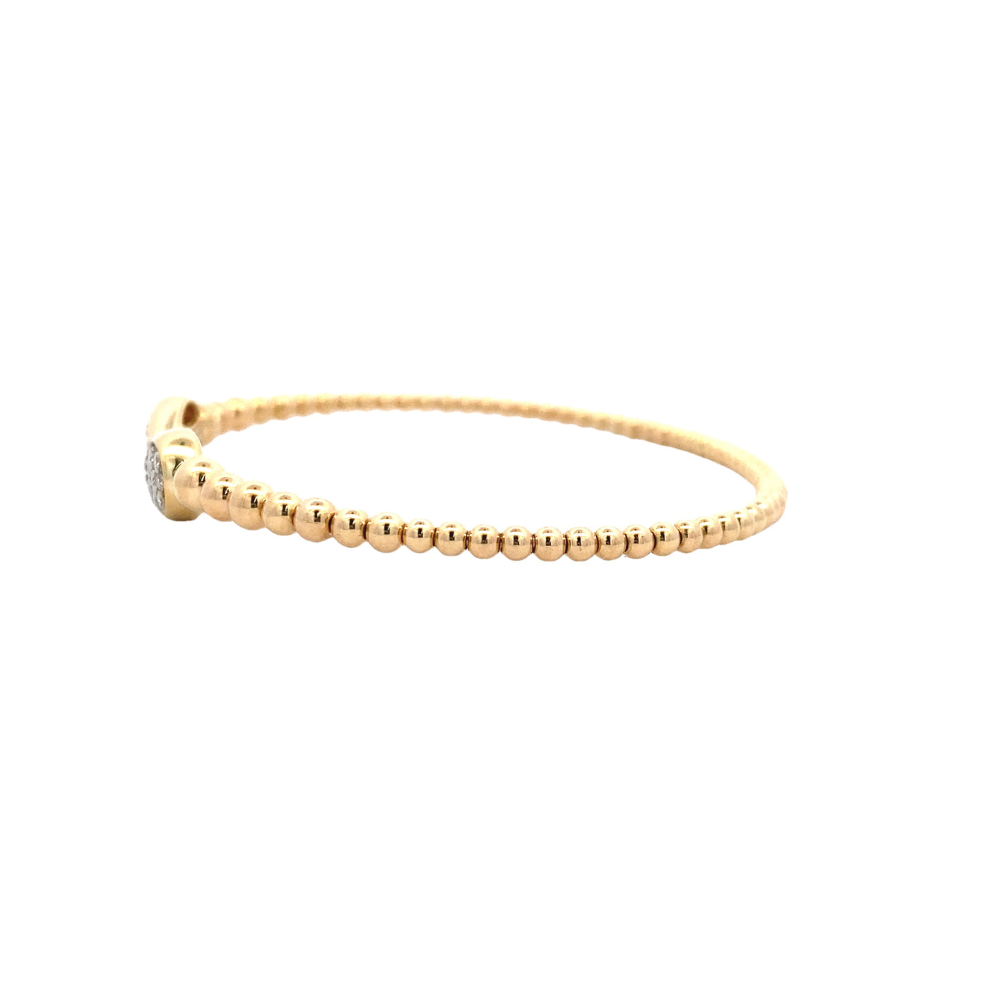 Pear Shaped End Diamond Cuff in Yellow Gold by Gabriel NY