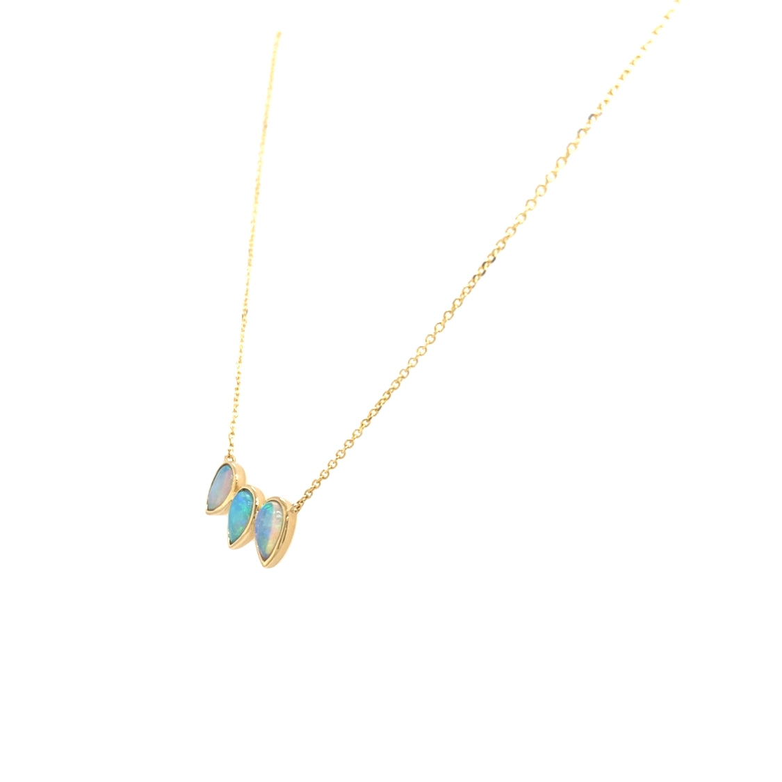 Australian Opal Bar Necklace in Yellow Gold by Parle