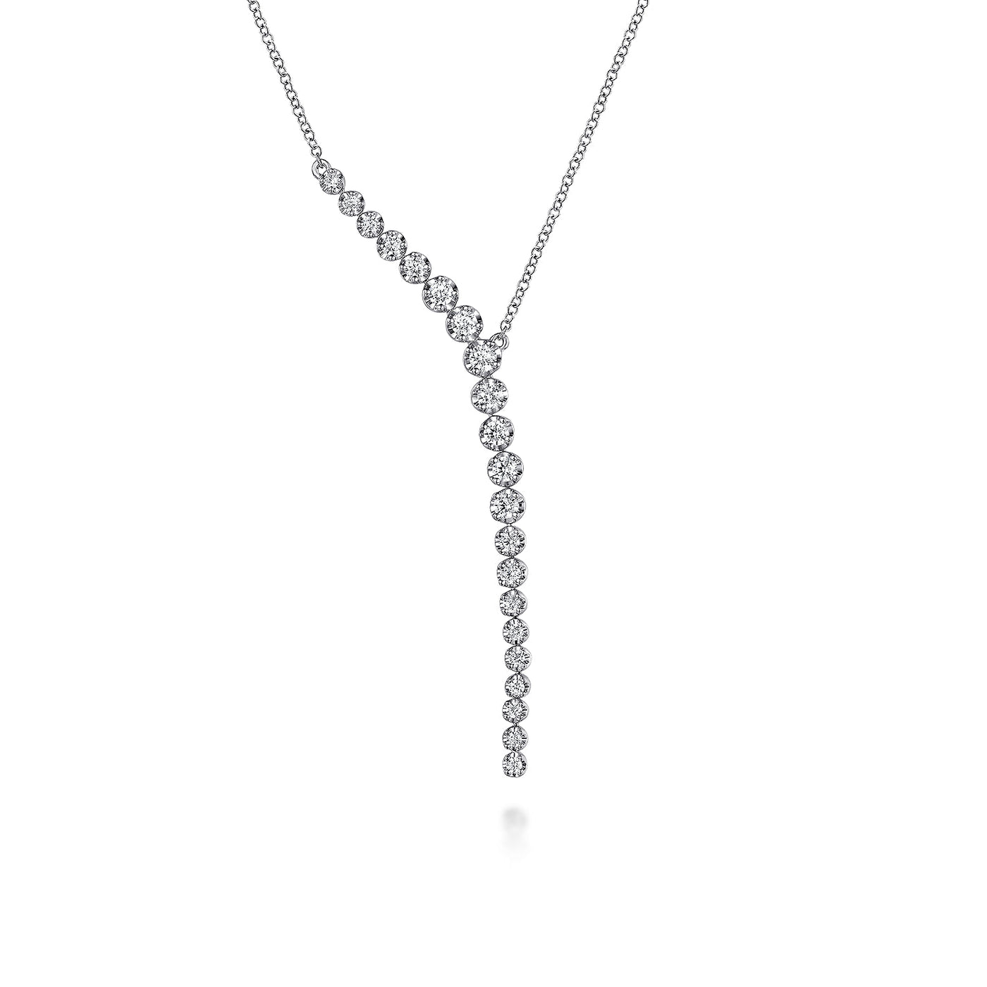 Gabriel & Co.White Gold Diamond Fancy Link Necklace