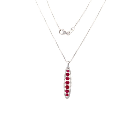 White Gold  Drop Style RubyPendants PP870DR