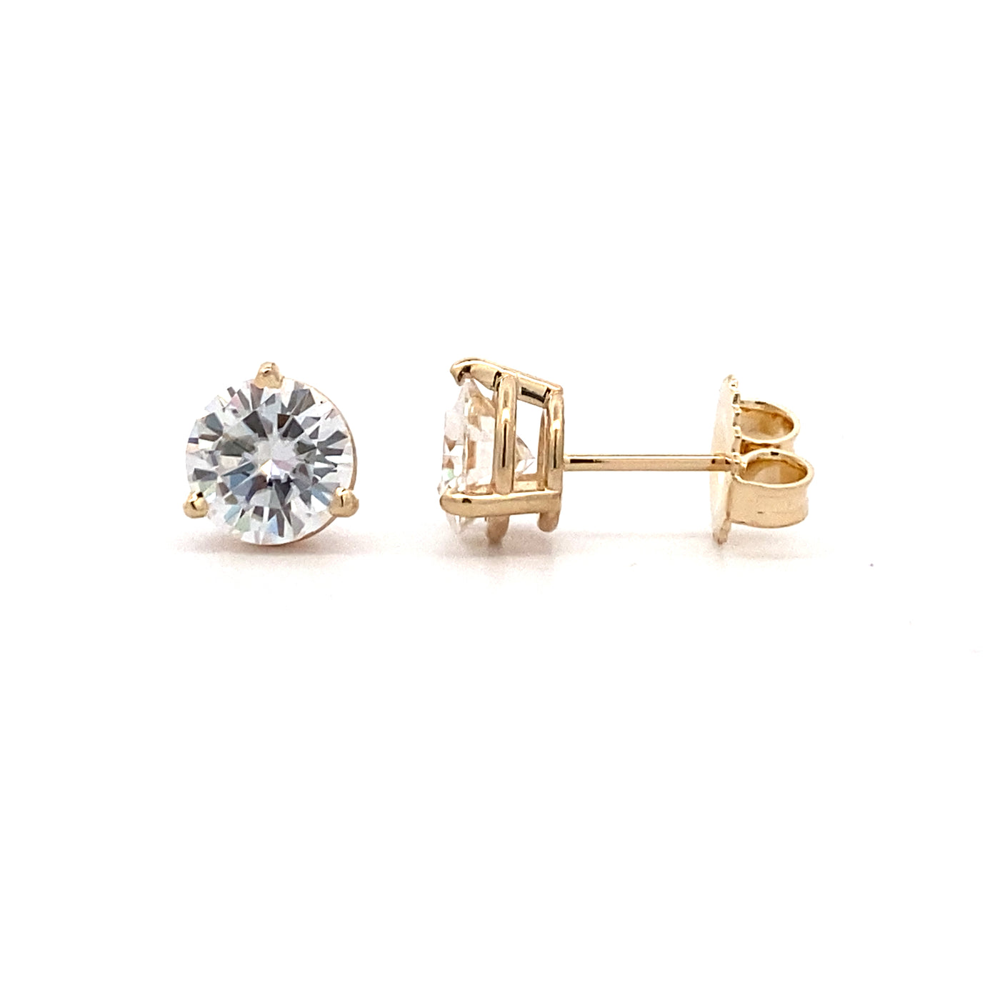 Moissanite  Stud Earrings in Yellow Gold by B&C