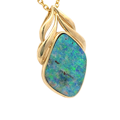 Estate Yellow Gold Boulder Opal Pendant