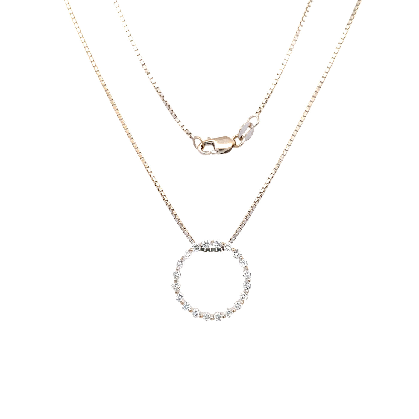 Estate White Gold Diamond Circle Pendant