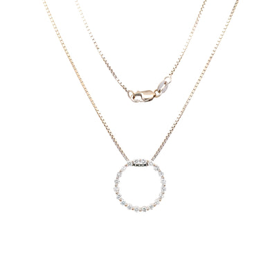 Estate White Gold Diamond Circle Pendant