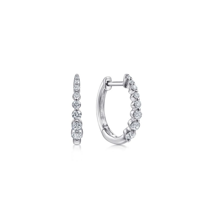 Gabriel & Co. 14 KT White Gold Diamond Huggie Earrings EG13835W45JJ