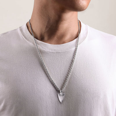 Men's Arrowhead Pendant in Silver by Gabriel & Co.