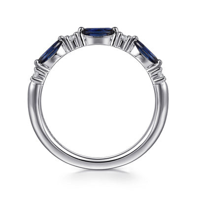 Gabriel & Co. White Gold Sapphire and Diamond Ring