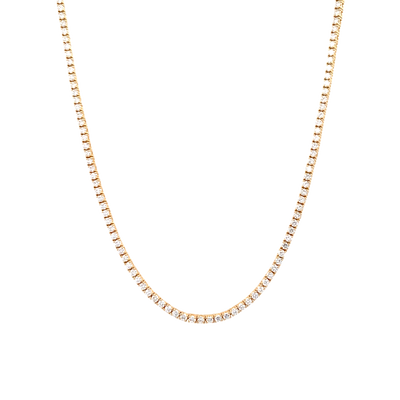 Yellow Gold Tennis Necklace