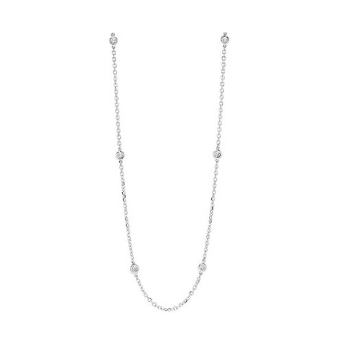 1/2 CTW Diamond Station Necklace in White Gold