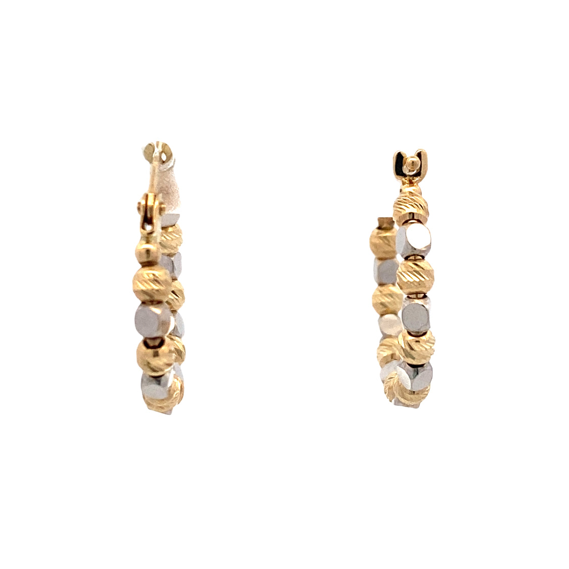 Two-Tone Hoop Earrings 5T365X