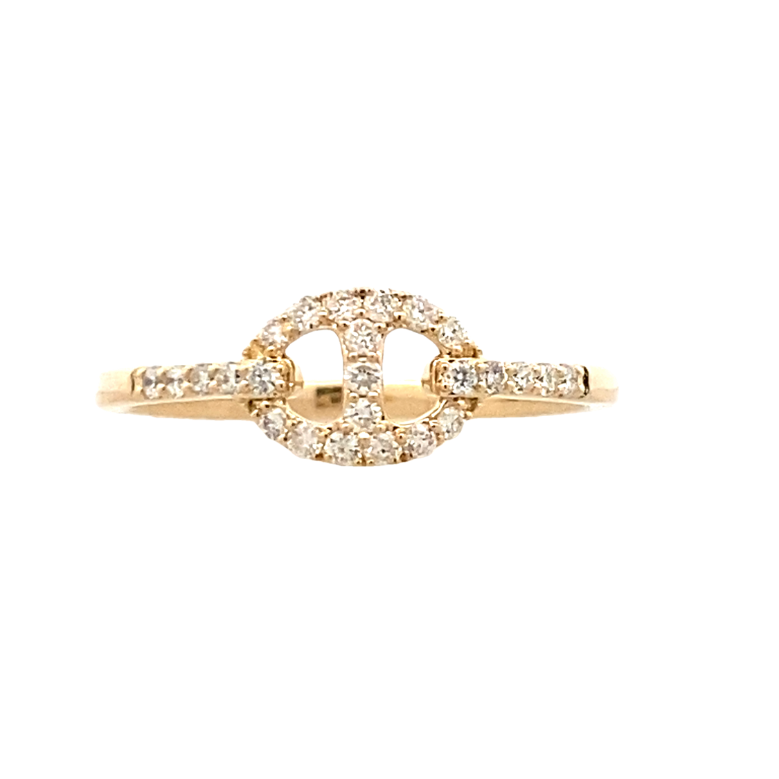 Diamond Geometric Style Ring in Yellow Gold