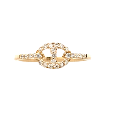 Diamond Geometric Style Ring in Yellow Gold