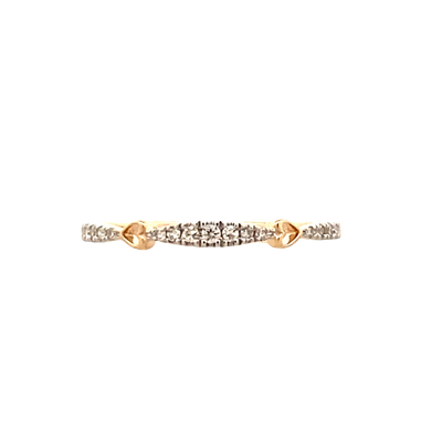 Yellow Gold Two Hearts Stackable Ring