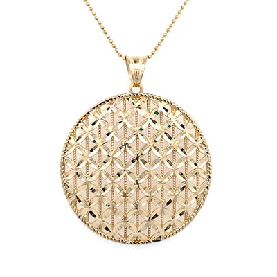 Estate Yellow Gold Disc Pendant