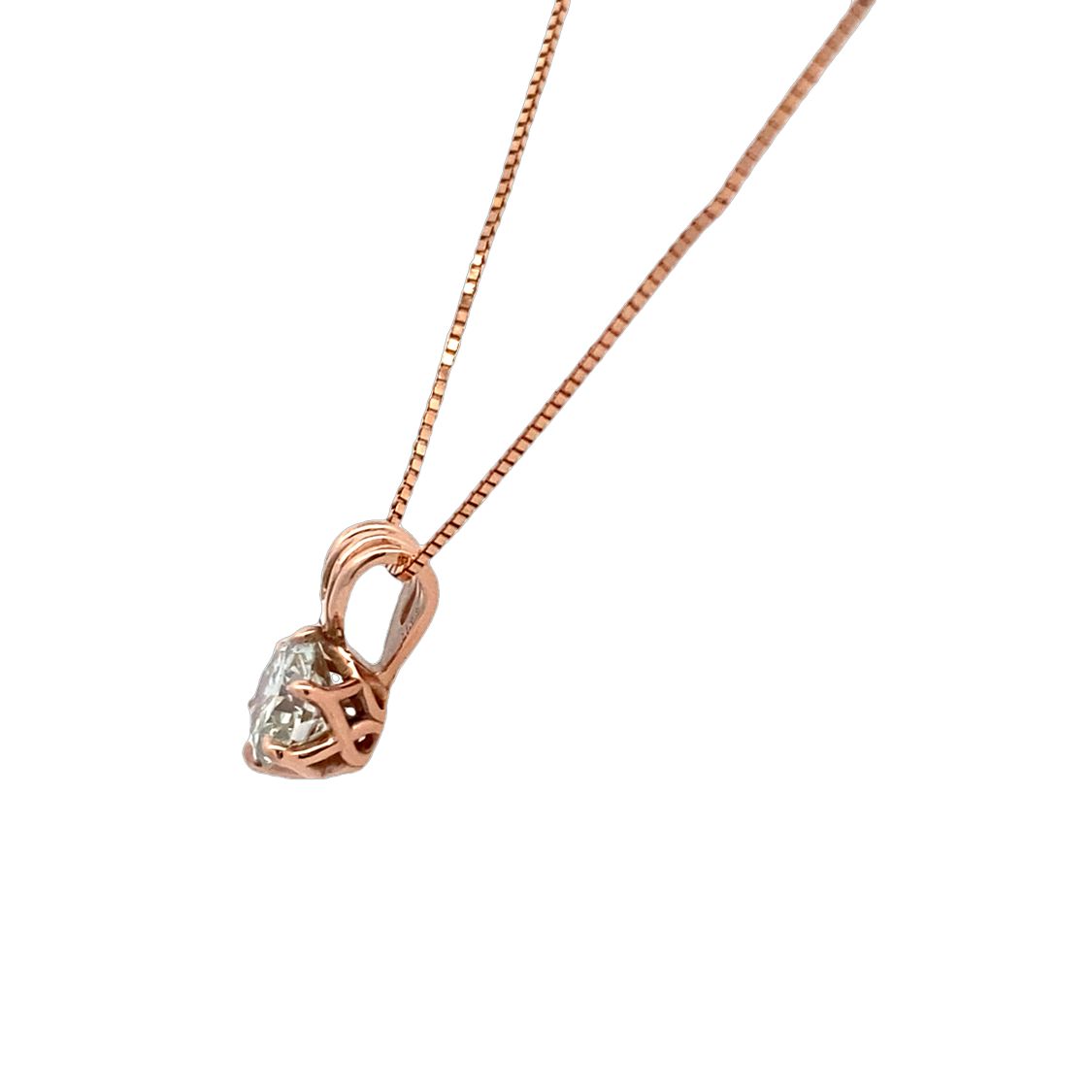 Beeghly & Co. Rose Gold Diamond Solitaire Pendant