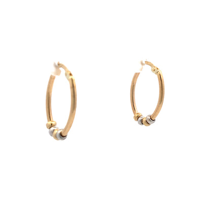 Two-Tone Beaded Hoop Earrings  LE2796