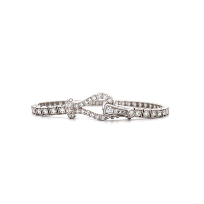 Diamond Buckle Bracelet in White Gold by Simon G