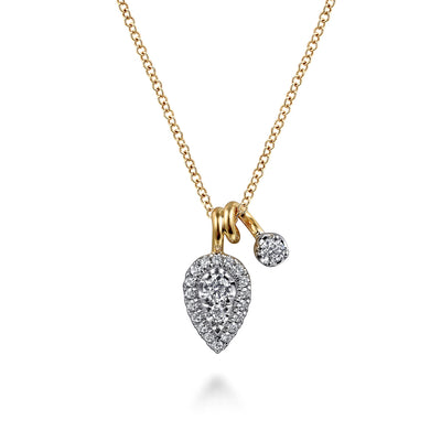 Gabriel & Co. Two-Tone Diamond Drop Pendant