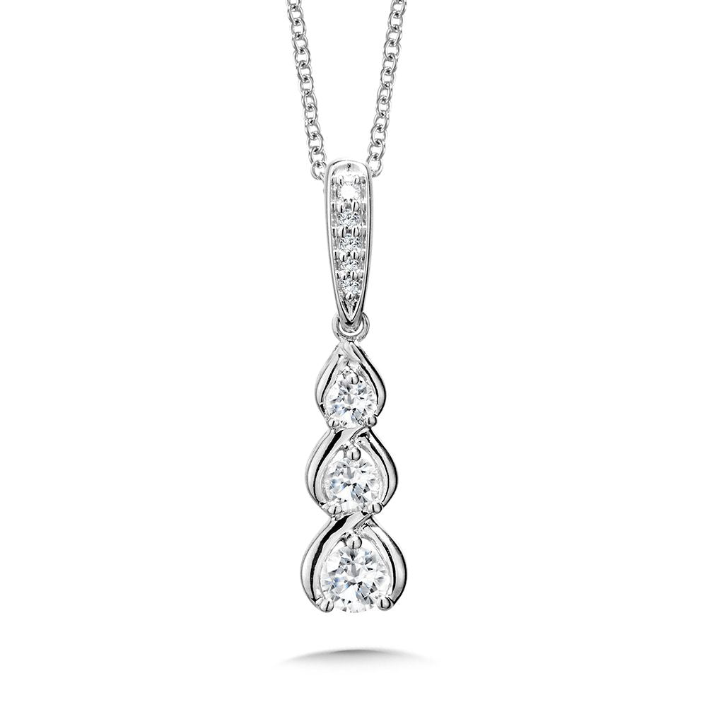 White Gold Graduating Diamond Pendant