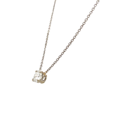 Diamond Solitaire Necklace in White Gold by B&C