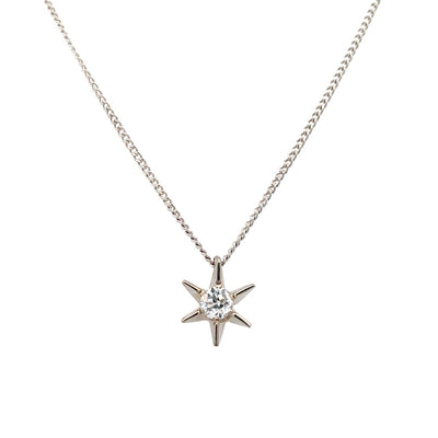 Estate Star Pendant in White Gold