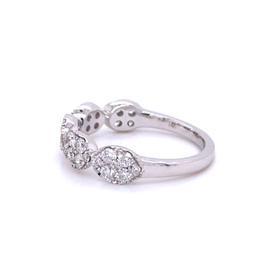 14 KT White Gold Diamond Fashion Ladies Ring - RG10637-4WB