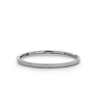 Ti Sento Silver CZ Sparkle Bangle