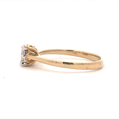 14 KT Yellow Gold Halo Round Diamond Engagement Ring RG10289-4YB