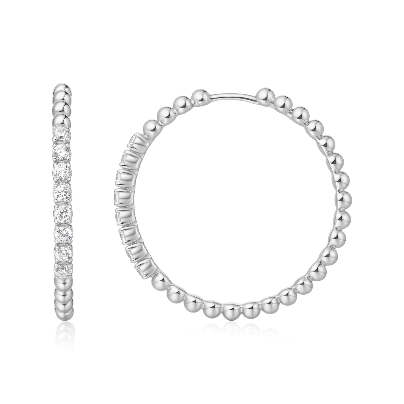 Claw Set CZ Hoops in Silver by Ania Haie