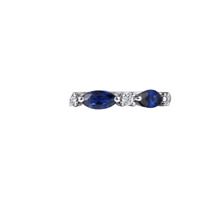 Gabriel & Co. White Gold Sapphire and Diamond Ring