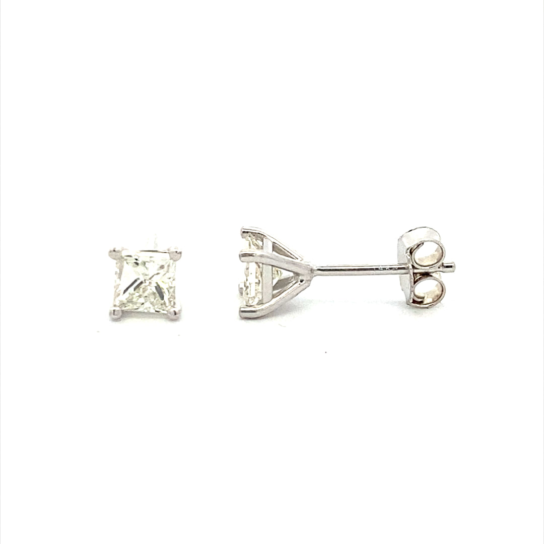 Beeghly & Co. 14 KT White Gold 3/4 CTW Princess Cut Diamond  Stud Earrings BCE-AS4PRW