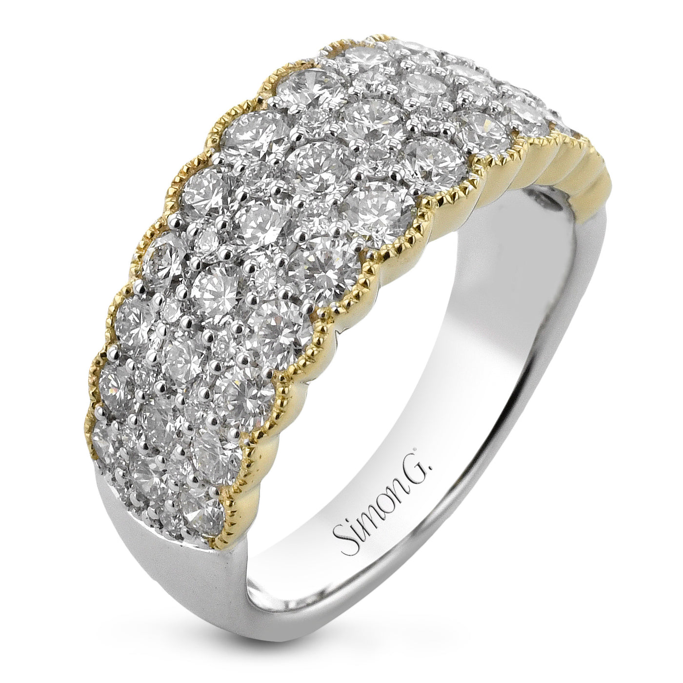 Diamond Simon-Set Band in Two-Tone Gold by Simon G