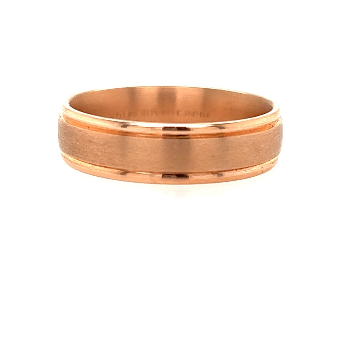 6mm Classic Wedding Band in Rose Gold by Benchmark