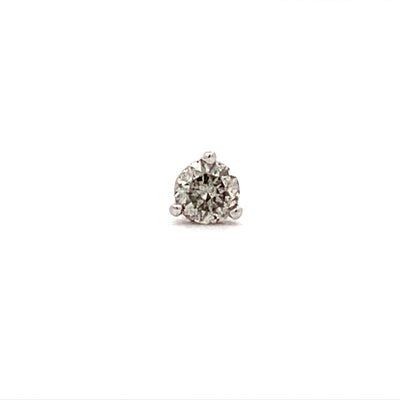 Single Diamond Martini Stud in White Gold