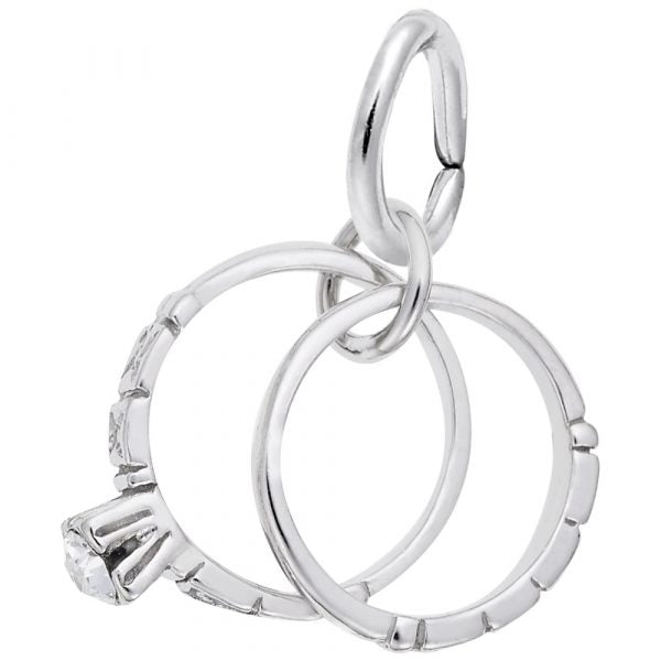 Wedding Rings Charm in Silver