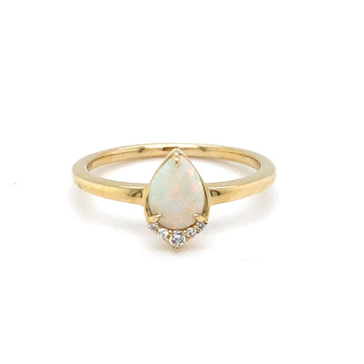 Australian Opal and Diamond Ring in Yellow Gold by Parle