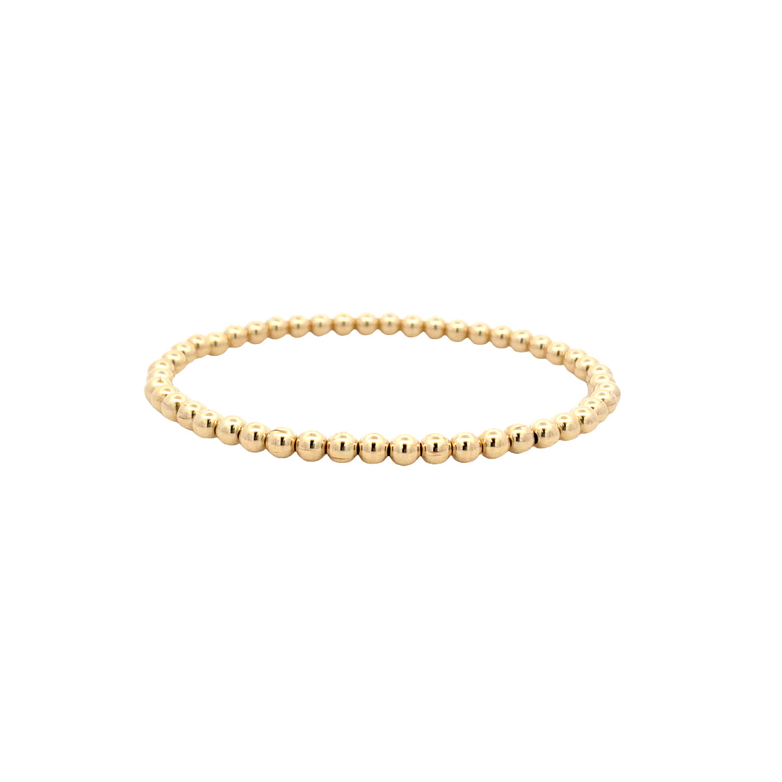 4mm Stretch Beaded Bracelet in Yellow Gold by Karen Lazar