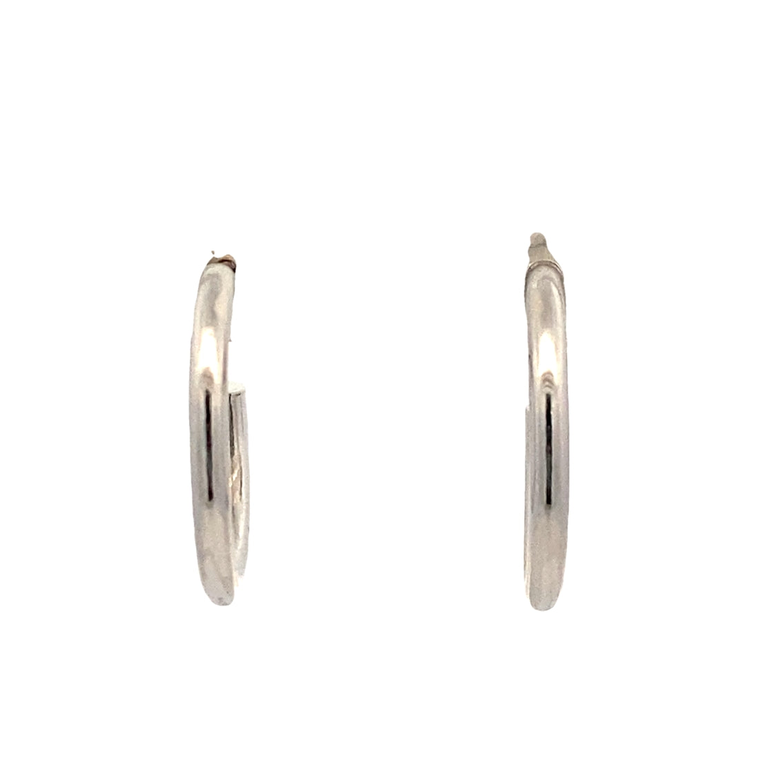 Tube Hoop Earrings in Platinum