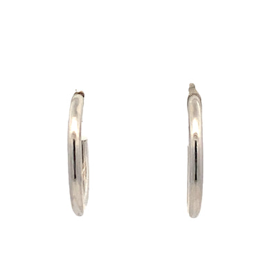 Tube Hoop Earrings in Platinum