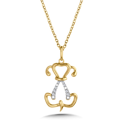 Yellow Gold Drop Style Diamond Pendants PDD3513-1Y