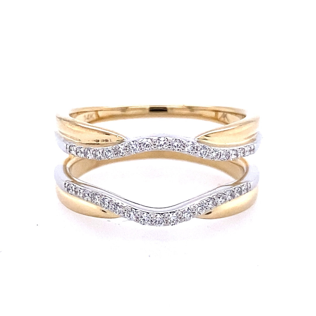 Diamond Ring Guard in Yellow Gold by Allison Kaufman