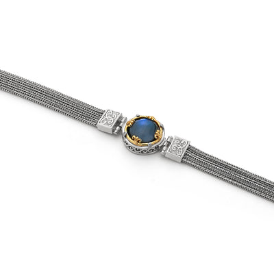 Labradorite Chain Bracelet in Two-Tone Gold by Anatoli